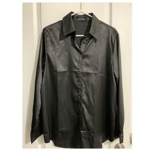 PRETTY LITTLE THING black satin button front shirt
